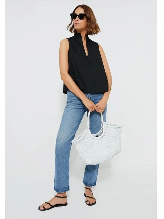 TUCKERNUCK Black Celeste Top Sleeveless Swing Blouse Cotton Size Small - Picture 4 of 9